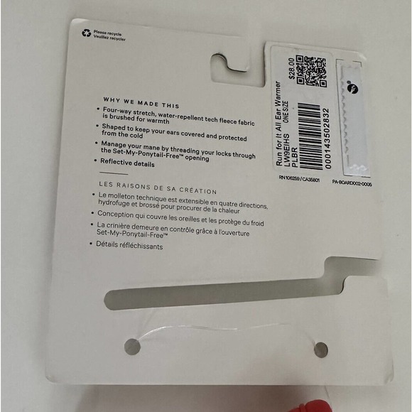 NWT Lululemon Run For It All Ear Warmer w/Ponytail Opening PLBR Coral Pink - Picture 4 of 8